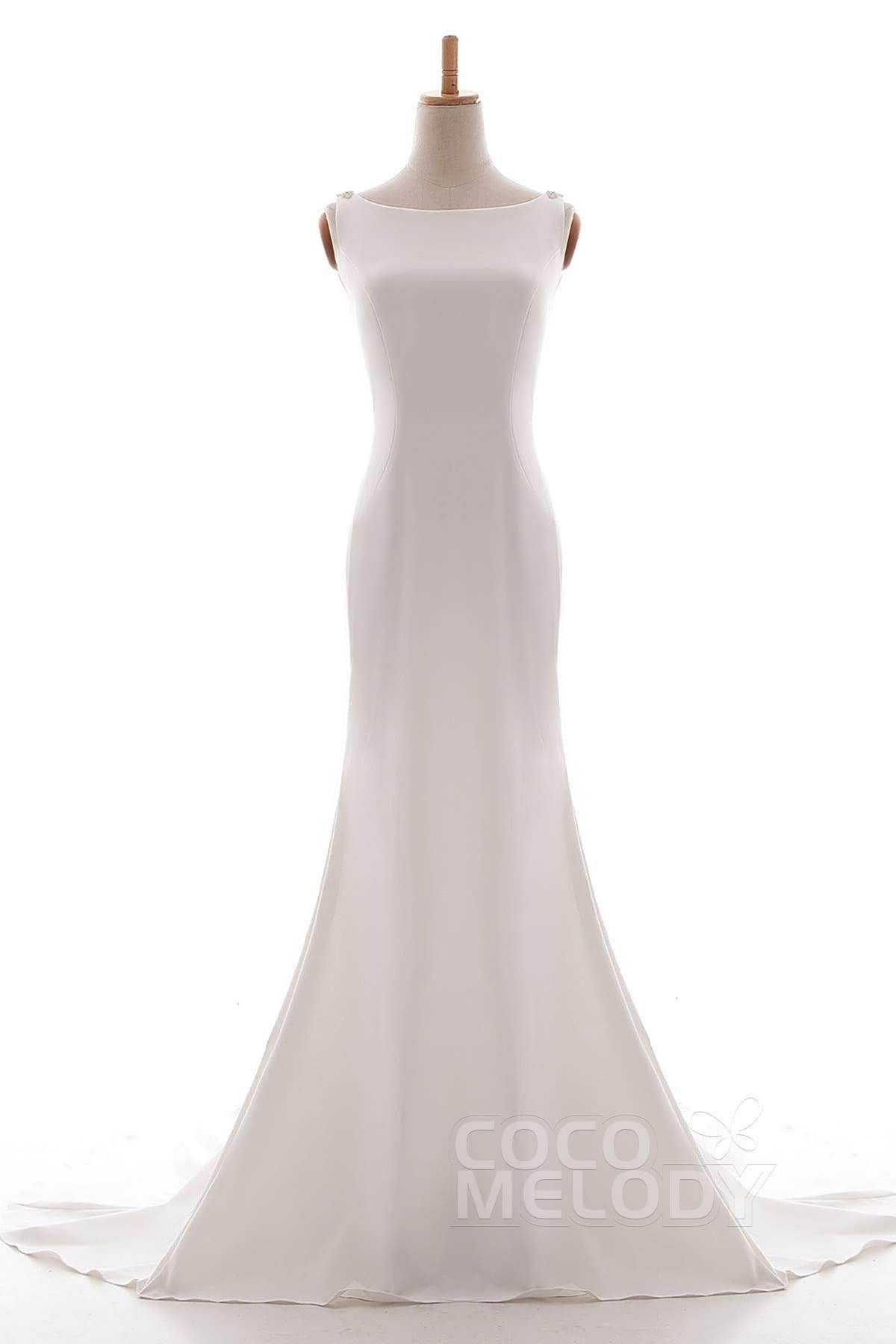 Mermaid Court Train Knitted Fabric Wedding Dress LD5237 - COCOMELODY